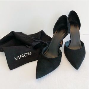 VINCE black suede pumps